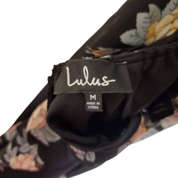 Lulus Shea Black Floral Print Jumpsuit Size Medium - Picture 12 of 15